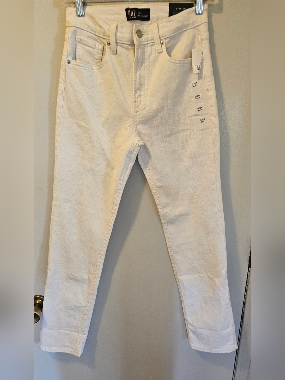 Gap High Rise 90s Straight Jeans White Women's Size 2/26 Short NWT